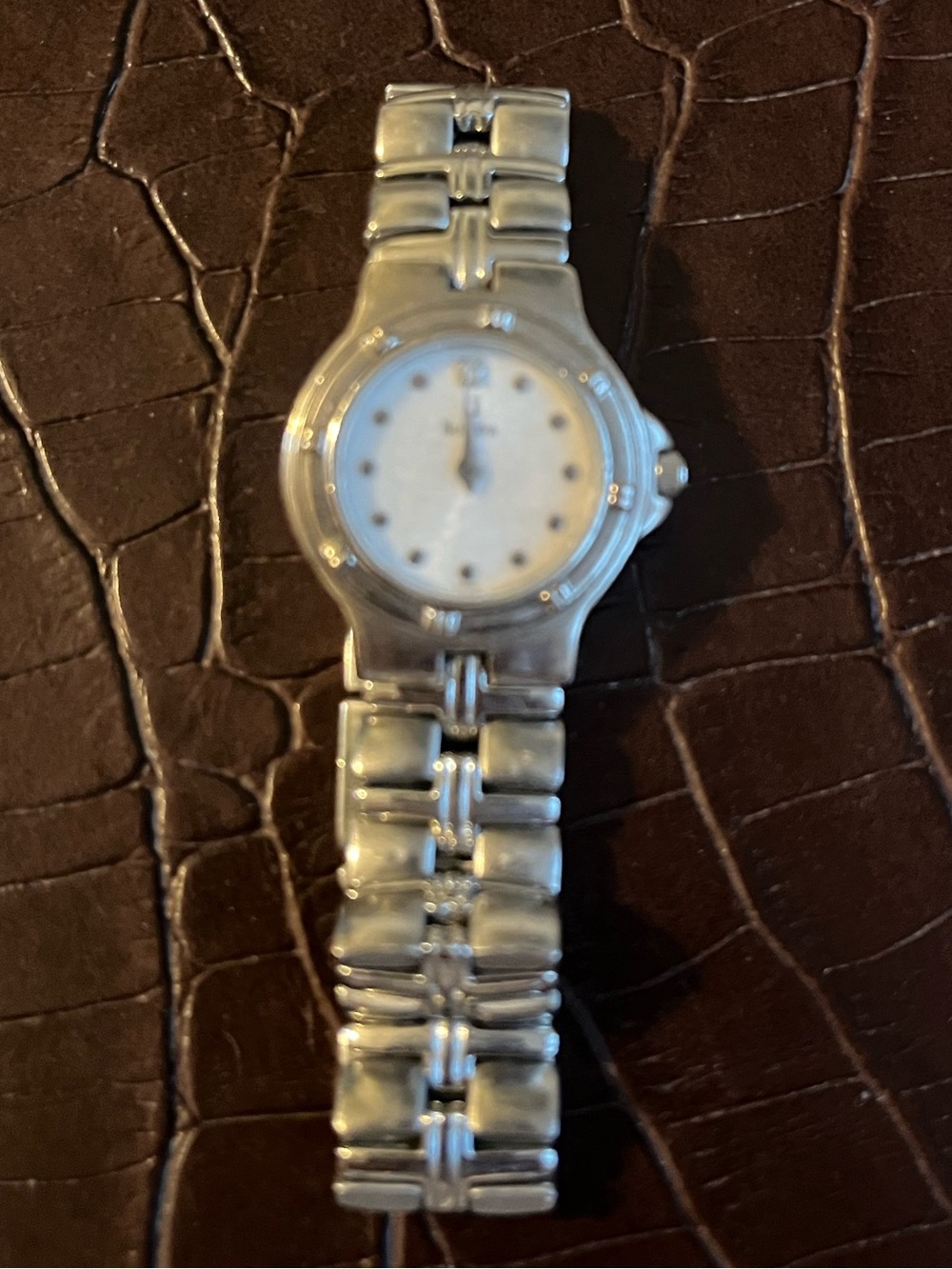 Bulova Silver-Tone Women's Bracelet Watch with White Dial and Dot Markers